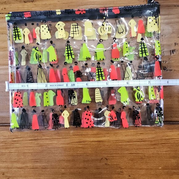 Maya clear with assorted colored people zip top make up bags - Picture 6 of 10